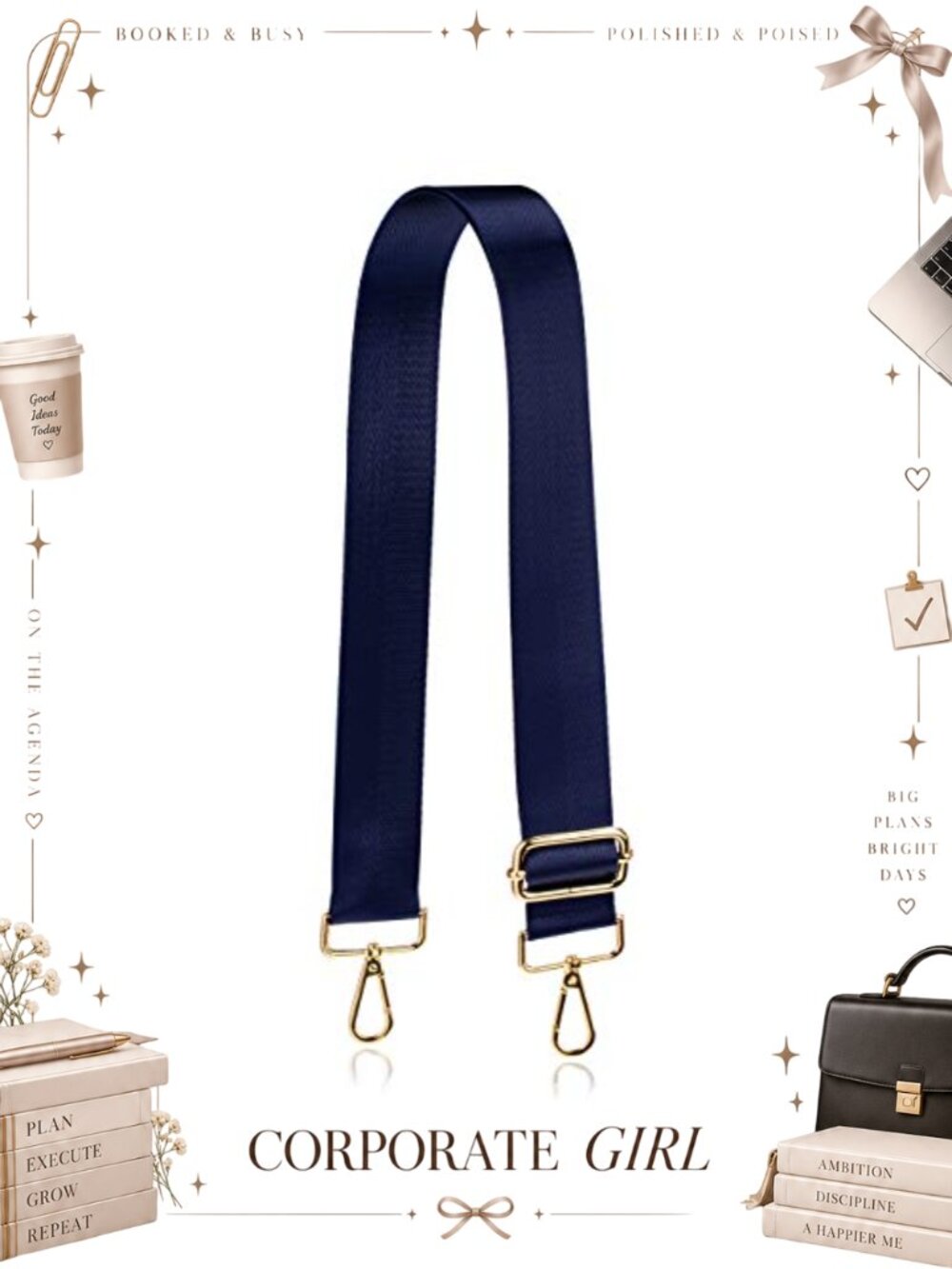 Adjustable Polyester Purse Strap Replacement Crossbody Shoulder Bag